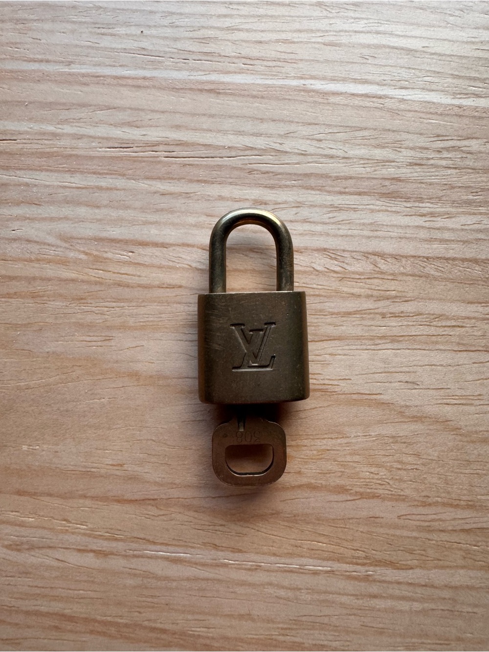 Louis Vuitton Bronze Tone Padlock and Key